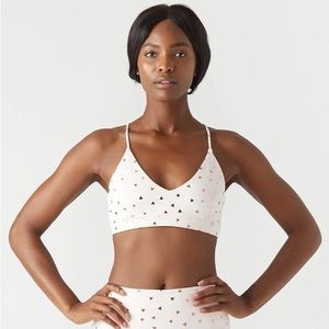 GLYDER Sports Bra - Soft Blush/Rose Gold Triangle Gloss Print 💗 SIZE SMALL